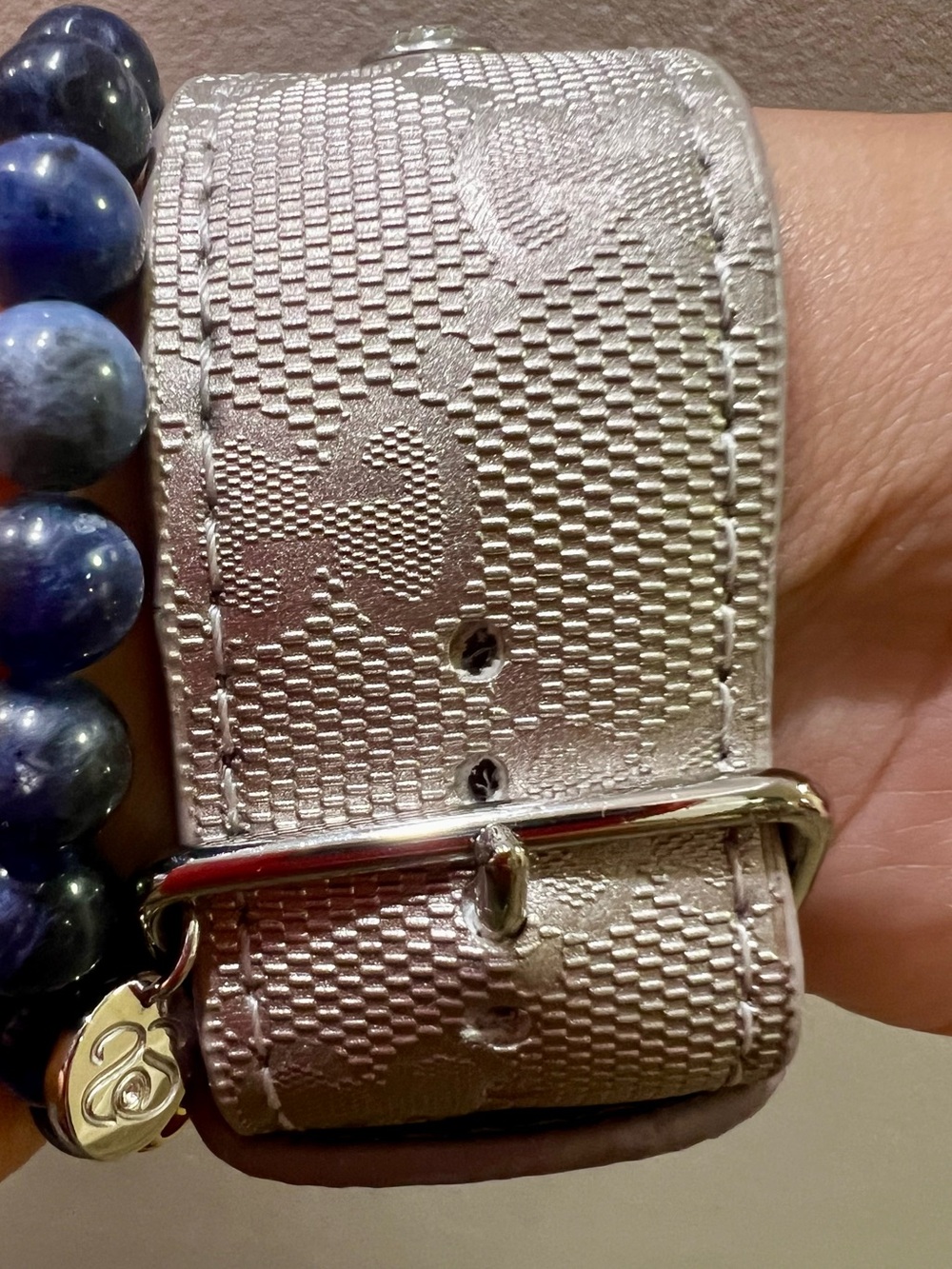 Spark*l band Silver Imprime  Watch band with Clear Crystal Accent - Picture 2 of 5